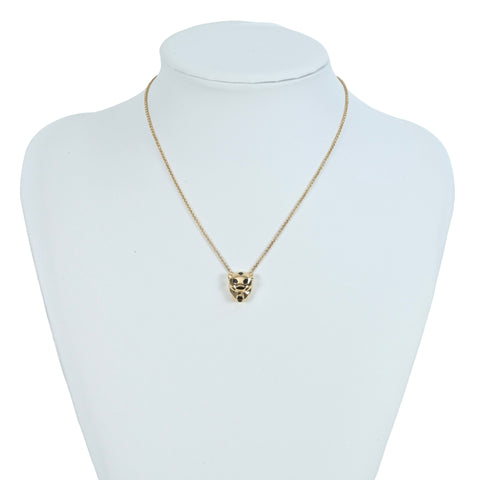 【中古】CARTIER カルティエ K18YG PANTHERE パンテール ドゥ カルティエ  ツァボライト/オニキス/ブラックラッカー ネックレス 10.7g