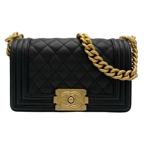 【中古】CHANEL シャネル BOY CHANEL SHOULDER BAG ボーイシャネル ショルダーバッグ ランダム番(2021年～) BLACK CAVIAR SKIN 中古 USED バッグ