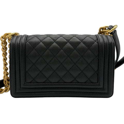【中古】CHANEL シャネル BOY CHANEL SHOULDER BAG ボーイシャネル ショルダーバッグ ランダム番(2021年～) BLACK CAVIAR SKIN 中古 USED バッグ
