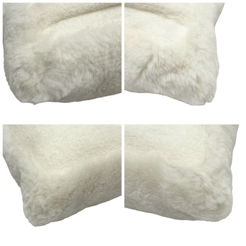 【中古】 CHANEL シャネル クッション カバーのみ 小物 ホワイト系 ムートン カシミヤ USED