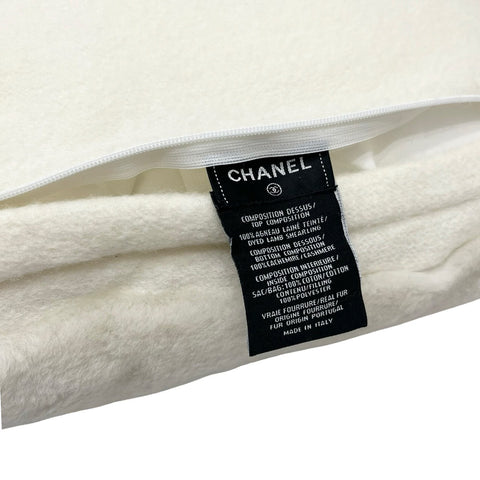【中古】 CHANEL シャネル クッション カバーのみ 小物 ホワイト系 ムートン カシミヤ USED