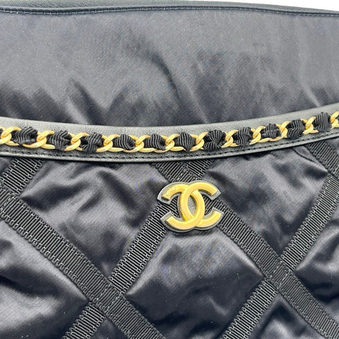 【中古】 CHANEL シャネル CLUTCH TOTE 2WAY BAG クラッチトート２WAYバッグ トートバッグ 31番台(2021年) ブラック ナイロンレザー 中古 BLACK NYLON LEATHER USED バッグ