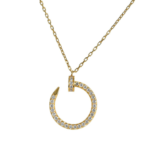 【中古】CARTIER カルティエ K18YG DIAMOND JUSTE UN CLOU NECKLACE K18YG ジュストアンクル ダイヤモンドネックレス 5.3g Box リペア証明書