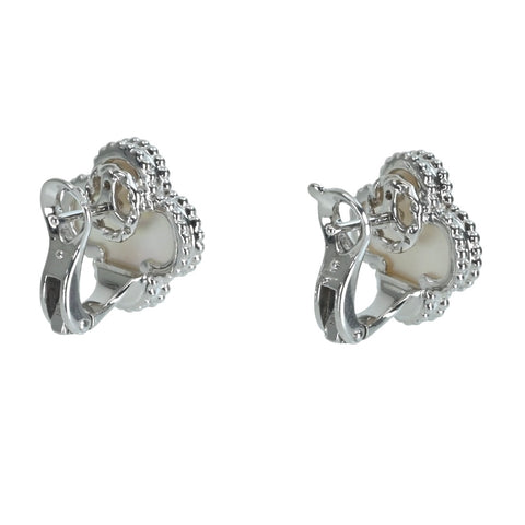 【中古】Van Cleef＆Arpels ヴァンクリーフ＆アーペル K18WG VINTAGE ALHAMBRA ヴィンテージアルハンブラ マザーオブパールピアス 7.8g