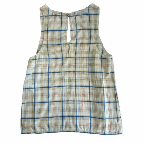 【中古】 CHANEL シャネル BLOUSE チェック柄ココボタン付きノースリーブブラウス 36 USED 中古 2020 CLOTHES 洋服