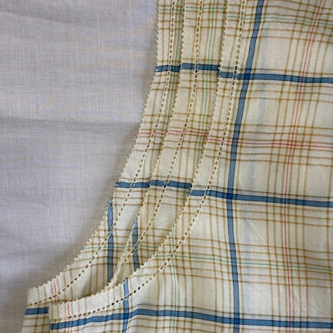 【中古】 CHANEL シャネル BLOUSE チェック柄ココボタン付きノースリーブブラウス 36 USED 中古 2020 CLOTHES 洋服