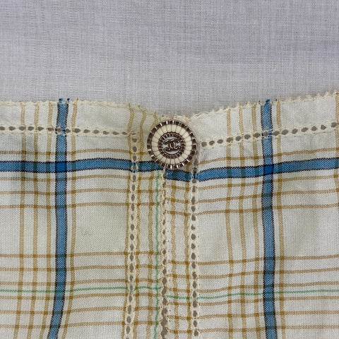 【中古】 CHANEL シャネル BLOUSE チェック柄ココボタン付きノースリーブブラウス 36 USED 中古 2020 CLOTHES 洋服