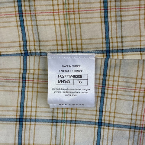 【中古】 CHANEL シャネル BLOUSE チェック柄ココボタン付きノースリーブブラウス 36 USED 中古 2020 CLOTHES 洋服