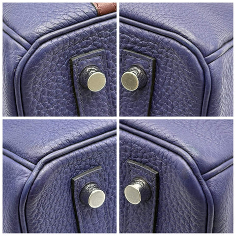 【中古】 Hermes エルメス BIRKIN30 バーキン30 ハンドバッグ C刻(2018年) ブルーエンカー/ボルドー トゴ 中古 USED バッグ