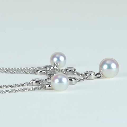 【中古】MIKIMOTO ミキモト K18WG AKOYA PEARL アコヤパールネックレス P5.7- 6.8mm USED 6.8g 40cm