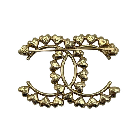 【中古】 CHANEL シャネル COCO MARK BROOCH ココマーク ハート ブローチ ゴールド GP 中古