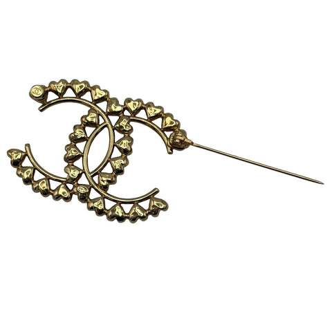 【中古】 CHANEL シャネル COCO MARK BROOCH ココマーク ハート ブローチ ゴールド GP 中古