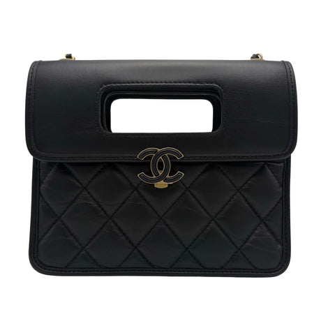 【中古】 CHANEL シャネル MINI FLAP BAG ミニフラップバッグ ショルダーバッグ ランダム番(2021年～) ブラック カーフスキン 中古 USED バッグ
