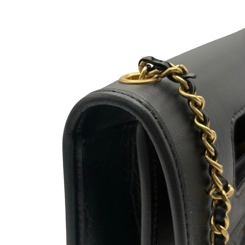 【中古】 CHANEL シャネル MINI FLAP BAG ミニフラップバッグ ショルダーバッグ ランダム番(2021年～) ブラック カーフスキン 中古 USED バッグ