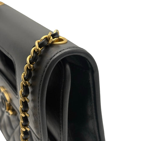 【中古】 CHANEL シャネル MINI FLAP BAG ミニフラップバッグ ショルダーバッグ ランダム番(2021年～) ブラック カーフスキン 中古 USED バッグ