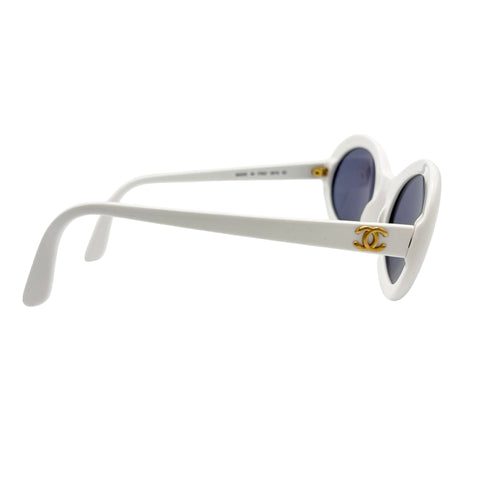 【中古】 CHANEL シャネル SUNGLASS サングラス 小物 ホワイト 中古