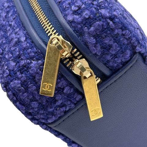 【中古】 CHANEL シャネル MINI CHAIN BAG ミニツイードチェーンバッグ チェーンショルダー ランダム番(2021年～) ブルー/パープル ツイード USED 中古 バッグ