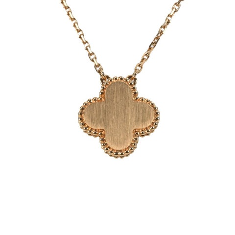 【中古】Van Cleef & Arpels ヴァンクリーフ＆アーペル K18PG VINTAGE ALHAMBRA NECKLACE シルバーオブシディアン ヴィンテージアルハンブラネックレス 2023年ホリデー限定品 6.4g