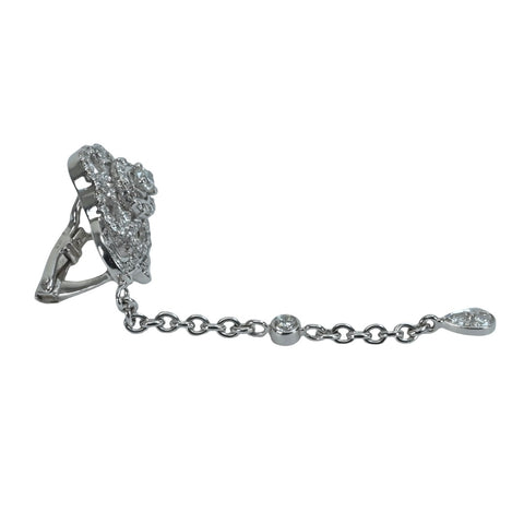【中古】CHANEL シャネル K18WG DIAMOND カメリア ダイヤモンド イヤリング 5.6g