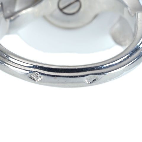 【中古】CHANEL シャネル K18WG CAMELLIA RING ホワイトアゲート カメリアリング 11.6g #14