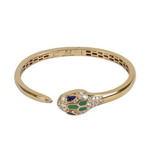 【中古】BVLGARI ブルガリ K18PG セルペンティ セドゥットーリ サファイアブレスレット  21.0g