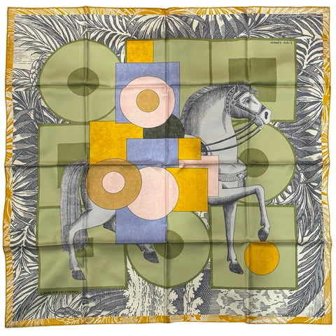 【新品未使用】 Hermes エルメス 《カヴァリエ・アン・フォルム》H004008S04  スカーフ SCARF 2023秋冬コレクション シルク100% 新品