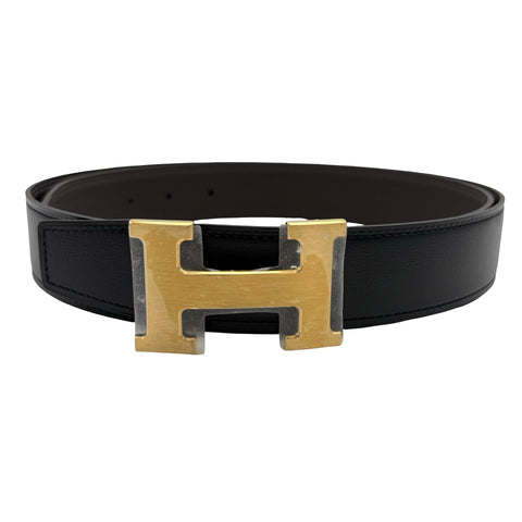 【未使用】 Hermes エルメス Hベルト ブラック/ブラウン 95サイズ  未使用　※一部汚れあり