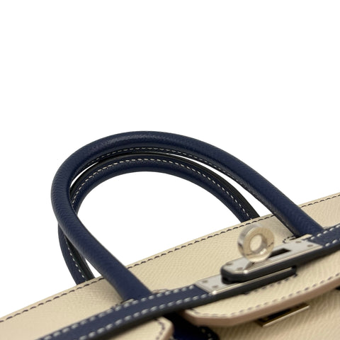 【中古】 Hermes エルメス BIRKIN25 バーキン25 ハンドバッグ A刻(2017年) クレ/ブルー系 エプソン パーソナルオーダー 中古 USED バッグ