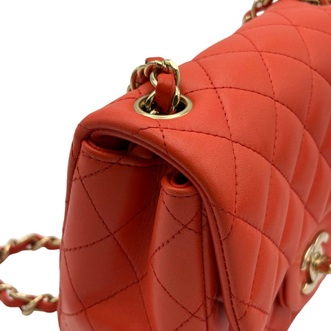 【中古】 CHANEL シャネル MINI MATELASSE FLAP BAG ミニマトラッセ ショルダーバッグ 24番台(2017年) レッド系 ラムスキン 中古 USED SALE