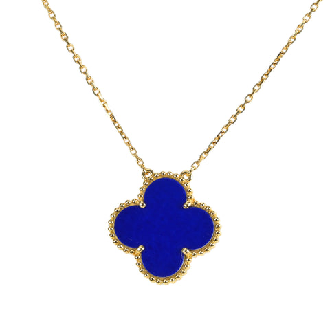 【美品】Van Cleef＆Arpels ヴァンクリーフ＆アーペル K18YG MAGIC ALHAMBRA マジックアルハンブラ ブルーセーブル ペンダントネックレス パリ限定 6.7g