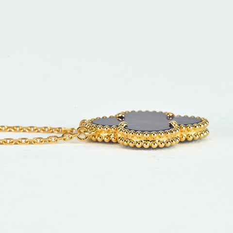 【美品】Van Cleef＆Arpels ヴァンクリーフ＆アーペル K18YG MAGIC ALHAMBRA マジックアルハンブラ ブルーセーブル ペンダントネックレス パリ限定 6.7g