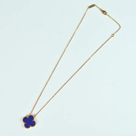 【美品】Van Cleef＆Arpels ヴァンクリーフ＆アーペル K18YG MAGIC ALHAMBRA マジックアルハンブラ ブルーセーブル ペンダントネックレス パリ限定 6.7g
