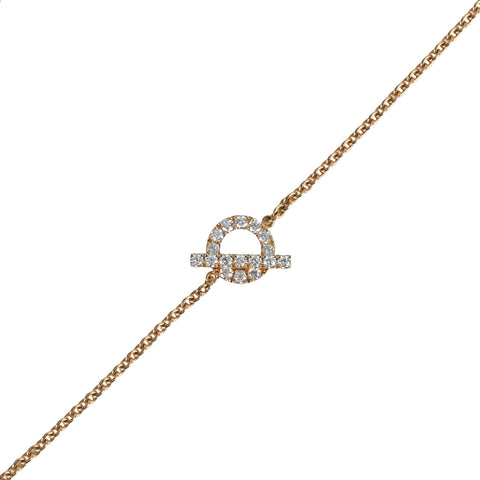 【中古】HERMES エルメス K18PG FINESSE DIAMOND フィネス ダイヤモンドブレスレット 3.8g