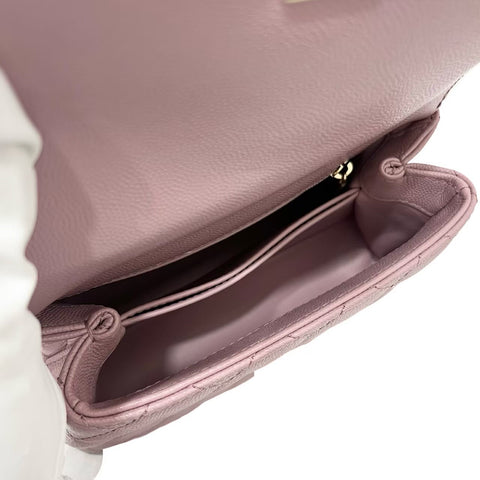 【美品】 CHANEL シャネル COCO HANDAL XXS ココハンドルXXS ハンドバッグ ICチップ(2021年～) ピンク キャビアスキン 中古 PINK CAVIARSKIN USED バッグ