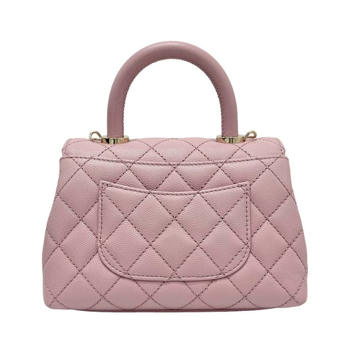 【美品】 CHANEL シャネル COCO HANDAL XXS ココハンドルXXS ハンドバッグ ICチップ(2021年～) ピンク キャビアスキン 中古 PINK CAVIARSKIN USED バッグ