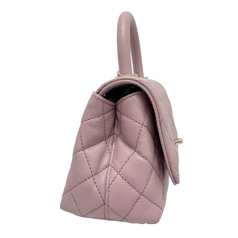 【美品】 CHANEL シャネル COCO HANDAL XXS ココハンドルXXS ハンドバッグ ICチップ(2021年～) ピンク キャビアスキン 中古 PINK CAVIARSKIN USED バッグ
