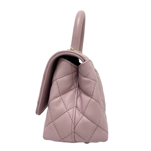 【美品】 CHANEL シャネル COCO HANDAL XXS ココハンドルXXS ハンドバッグ ICチップ(2021年～) ピンク キャビアスキン 中古 PINK CAVIARSKIN USED バッグ
