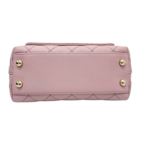 【美品】 CHANEL シャネル COCO HANDAL XXS ココハンドルXXS ハンドバッグ ICチップ(2021年～) ピンク キャビアスキン 中古 PINK CAVIARSKIN USED バッグ