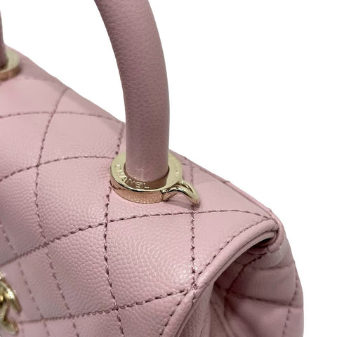 【美品】 CHANEL シャネル COCO HANDAL XXS ココハンドルXXS ハンドバッグ ICチップ(2021年～) ピンク キャビアスキン 中古 PINK CAVIARSKIN USED バッグ