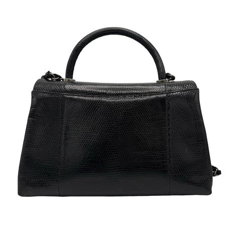 【中古】 CHANEL シャネル COCO HANDLE BAG ココハンドル ショルダーバッグ 21番台(2016年) ブラック リザード USED USED バッグ