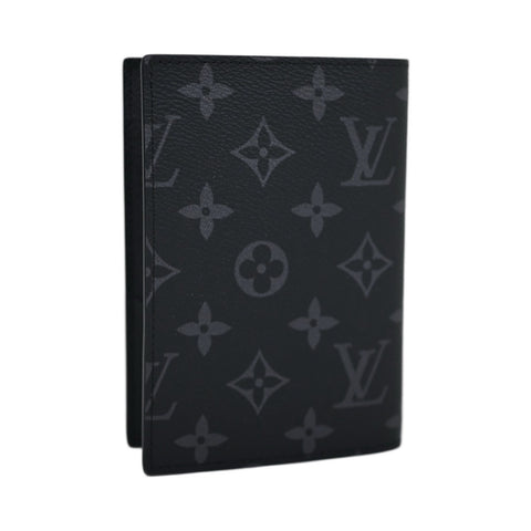 [Used] LOUIS VUITTON Passport Cover Black Canvas Used BLACK CANVAS 