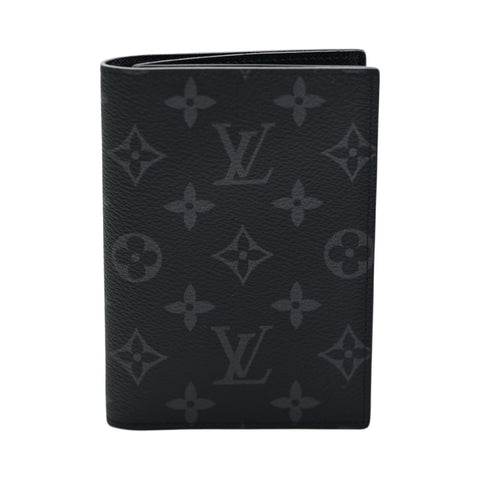 [Used] LOUIS VUITTON Passport Cover Black Canvas Used BLACK CANVAS 