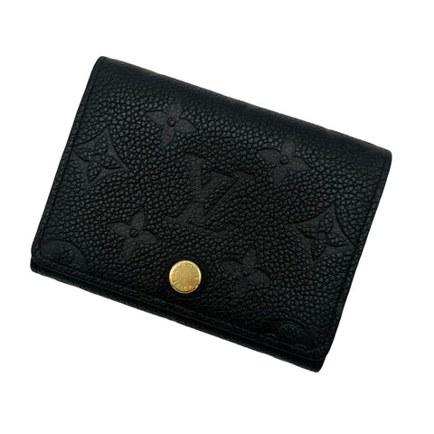 [Used] LOUIS VUITTON Card Holder M58456 Accessory Black Leather Used BLACK LEATHER Men's Women's 