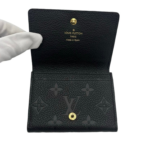 [Used] LOUIS VUITTON Card Holder M58456 Accessory Black Leather Used BLACK LEATHER Men's Women's 