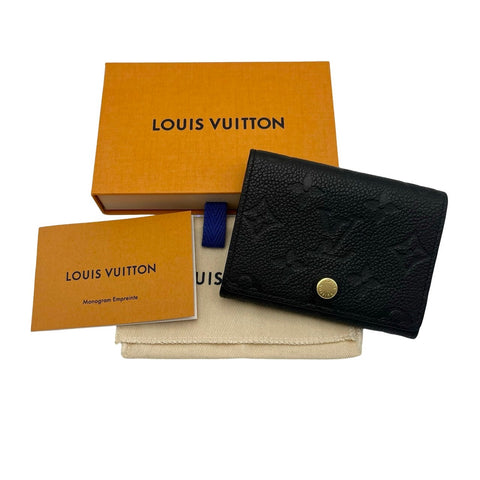 [Used] LOUIS VUITTON Card Holder M58456 Accessory Black Leather Used BLACK LEATHER Men's Women's 