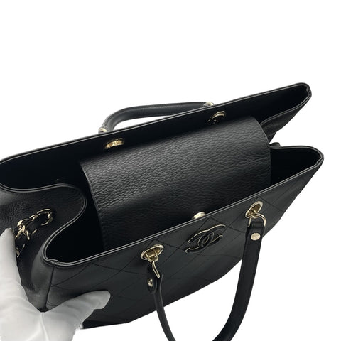 【中古】 CHANEL シャネル 2WAY TOTE BAG 2WAY トートバッグ 27番台(2018~2019年) ブラック ブルスキン BLACK BULLSKIN USED バッグ レディース