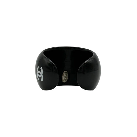 【中古】 CHANEL シャネル RING リング 小物 ブラック プラスチック 中古