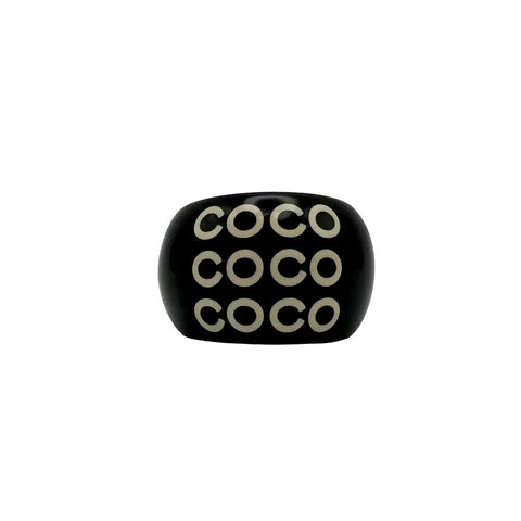 【中古】 CHANEL シャネル RING リング 小物 ブラック プラスチック 中古