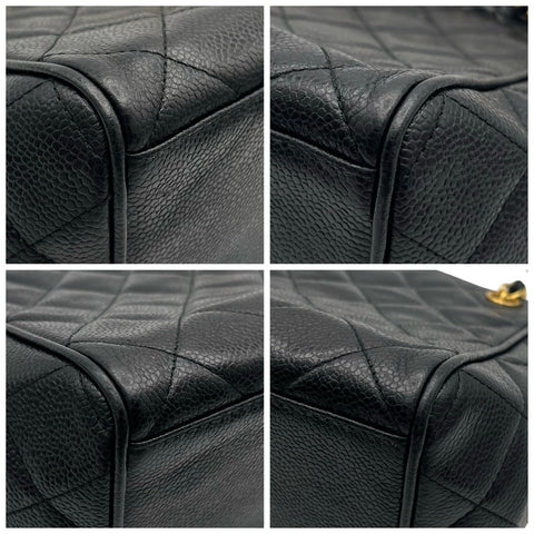 【中古】 CHANEL シャネル VINTAGE CHAINSHOULDER チェーンショルダーバッグ ヴィンテージ 3番台(1995年) ブラック キャビアスキン 中古 USED バッグ
