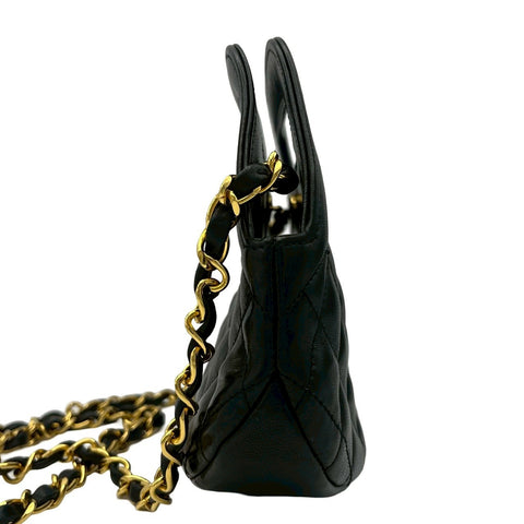 【中古】 CHANEL シャネル VINTAGE CHAINSHOULDERBAG ヴィンテージショルダーバッグ マトラッセ 2WAY  1番台(1990年) ブラック ラムスキン 中古 USED